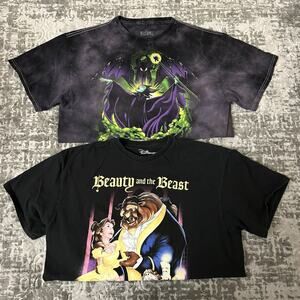 Disney Maleficent And Beauty And The Beast Graphic Tees Size Large
